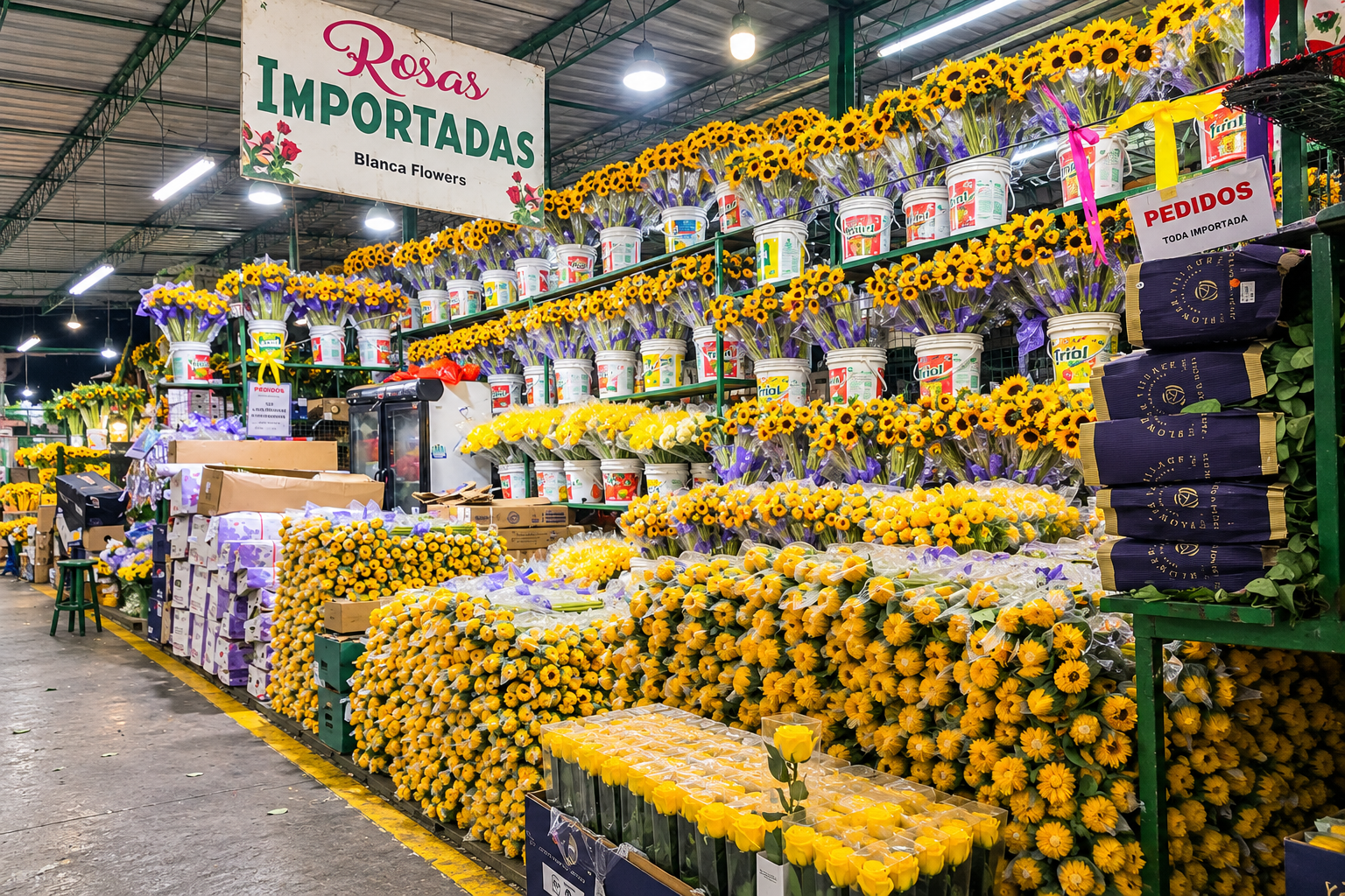 Mercado mayorista de girasoles importados